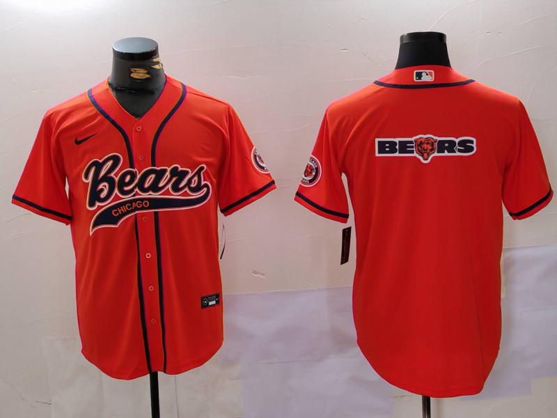 Men Chicago Bears Blank Orange Joint Name 2024 Nike Limited NFL Jersey style 3->chicago bears->NFL Jersey